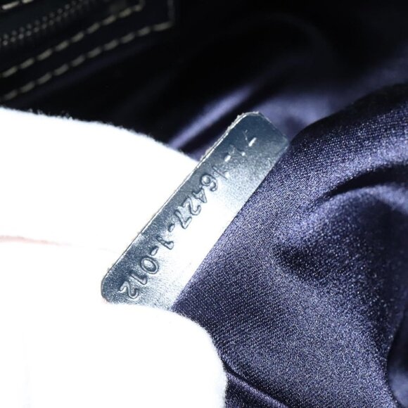 FENDI Zucchino Canvas Hand Bag Navy Silver Auth - Picture 11 of 16